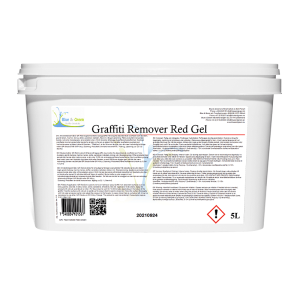 Graffiti Remover Red Gel 5L - preparat do usuwania wielowarstwowego graffiti, farb, markerów z powierzchni mineralnych, betonu, cegły, marmuru,  kamienia naturalnego, piaskowca, murów