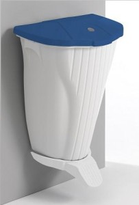 POJEMNIK WALL-UP Z KOLOROWA POKRYWA I BIAŁYM PEDAŁEM+ ŚRUBY 50L